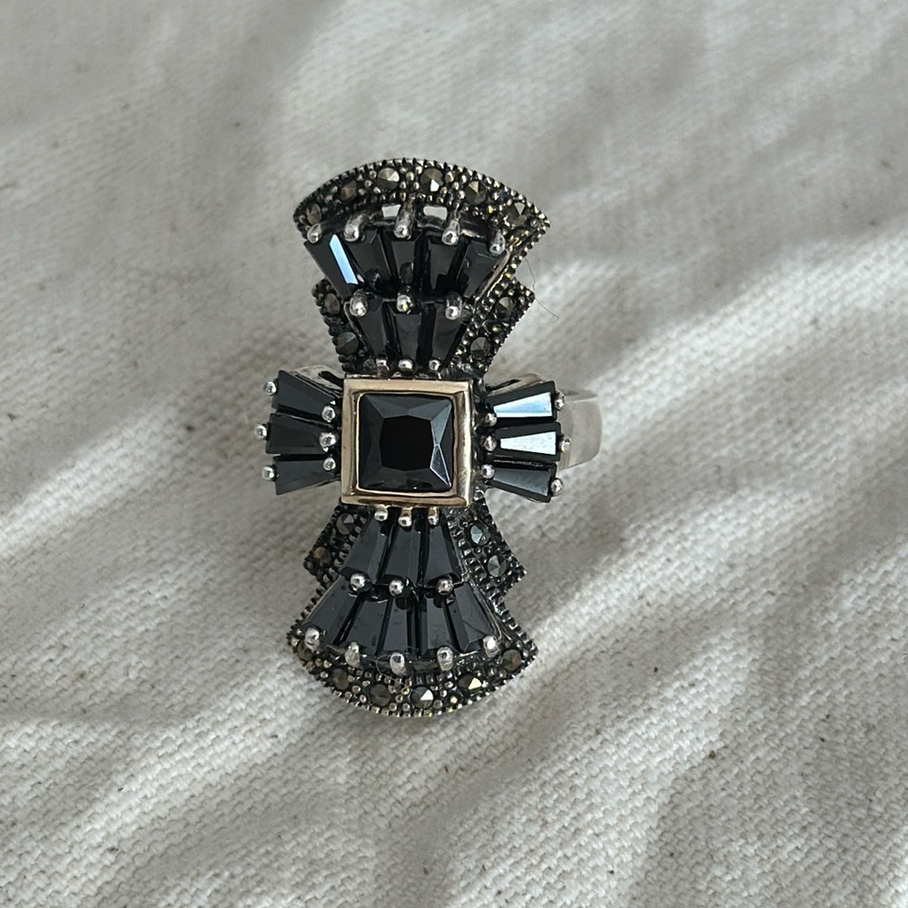 Black Spinel Ring Sz 8